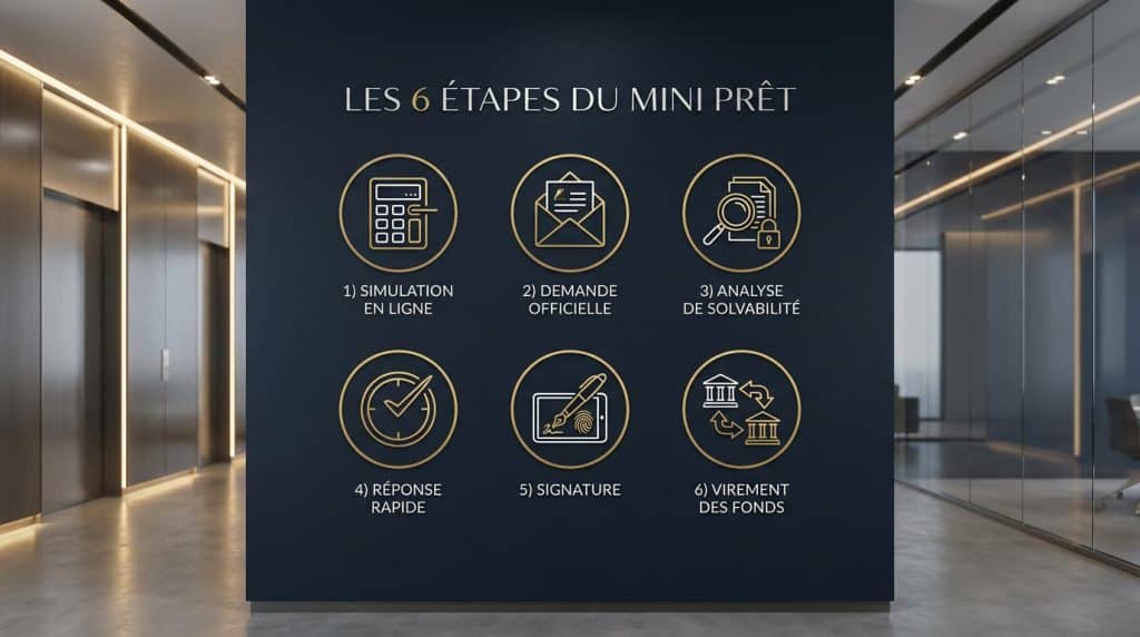 6 étapes du mini prêt virement immédiat (infographie)